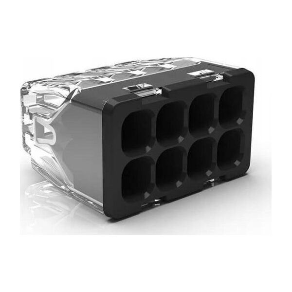 Simet Szybkozłączka samozaciskowa bezgwintowa MINI do drutów Simet (0,2 do 2,5 mm2) 8 torów PC218S transparentna 89244000 13685149 5907813235375