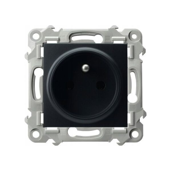 Ospel Gniazdo pojedyncze z uziemieniem Ospel Szafir GP-1ZZ/m/33 czarny metalik 13685153 5906729013480