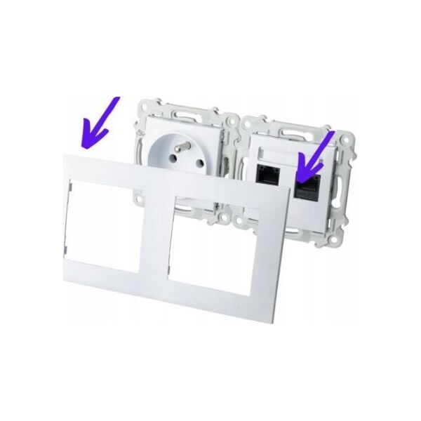Ospel Gniazdo komputerowe Ospel Szafir GPK-2Z/K/m/00 podwójne, kat. 5e MMC białe 13685169 5906729012179