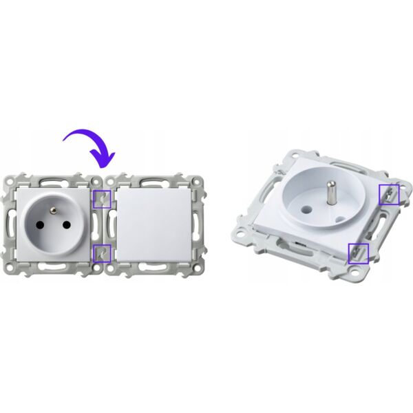 Ospel Łącznik dwugrupowy świecznikowy Ospel Szafir ŁP-2Z/m/33 czarny metalik 13685175 5906729013190