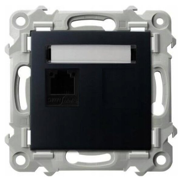 Ospel Gniazdo telefoniczne Ospel Szafir GPT-1Z/m/33 pojedyncze czarny metalik 13685177 5906729013787