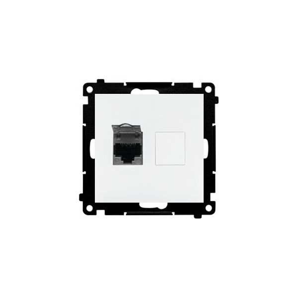 Kontakt-Simon Gniazdo komputerowe RJ45 Kontakt-Simon 55 T61.01/111 pojedyncze kategoria 6, z przesłoną przeciwkurzową moduł biały mat 13685287 5902787878948