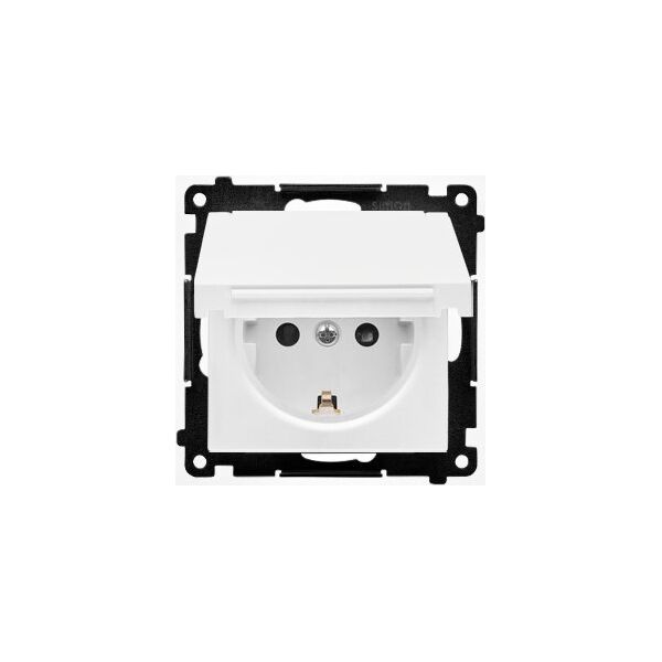 Kontakt-Simon Gniazdo Schuko Kontakt-Simon 55 TGSZ1BCZ.01/111 do wersji IP44 z przesłonami z uszczelką ramki moduł 16 A, 250V~, szybkozłącza biały mat 13685293 5902787878344