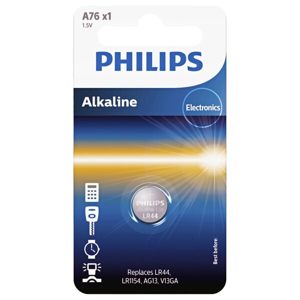Battery PHILIPS LR44/LR1154 Minicells Alkaline 1pc Blister 4895229106093
