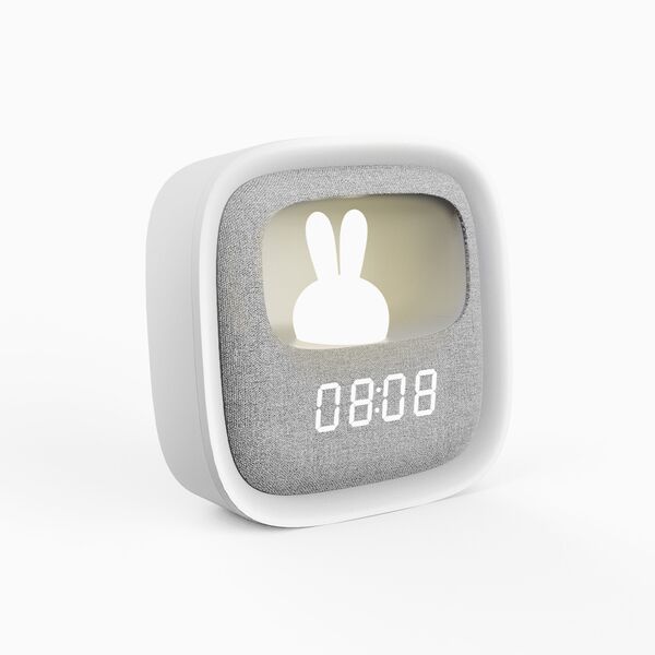 Alarm clock with LED Bunny night light PURE FNL-06 AURORA white square Forever Light 5907457736498