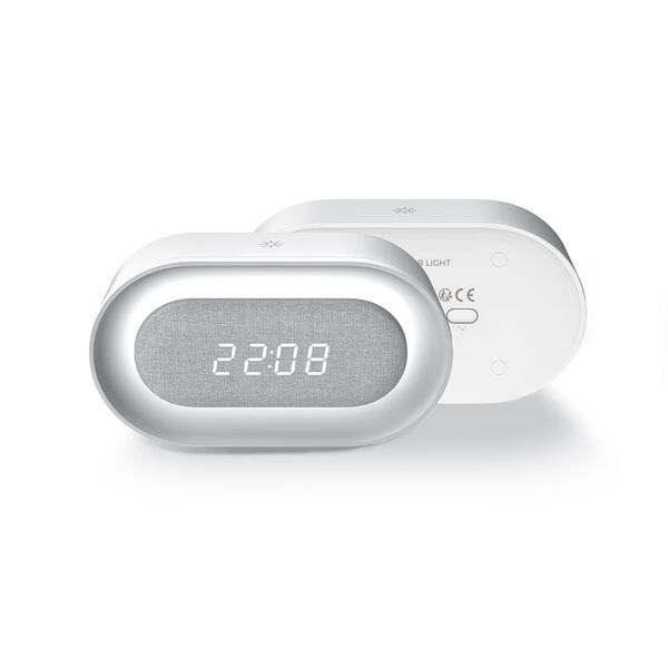 Alarm Clock with LED Night Light PURE FNL-07 AKSEL white long Forever Light 5907457736504