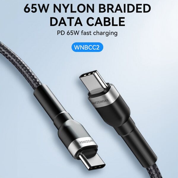 Kabel USB Wozinsky USB-C - USB-C 2 m Czarny (5907769308741) 13703542 5907769308741