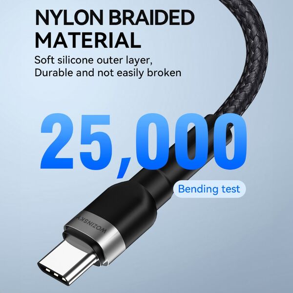 Kabel USB Wozinsky USB-C - USB-C 2 m Czarny (5907769308741) 13703542 5907769308741
