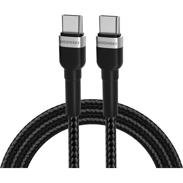 Kabel USB Wozinsky USB-C - USB-C 1 m Czarny (5907769308734) 13703543 5907769308734