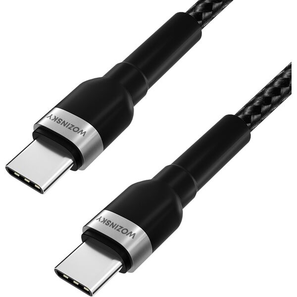 Kabel USB Wozinsky USB-C - USB-C 1 m Czarny (5907769308734) 13703543 5907769308734
