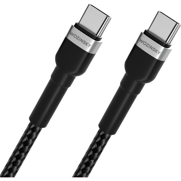 Kabel USB Wozinsky USB-C - USB-C 1 m Czarny (5907769308734) 13703543 5907769308734
