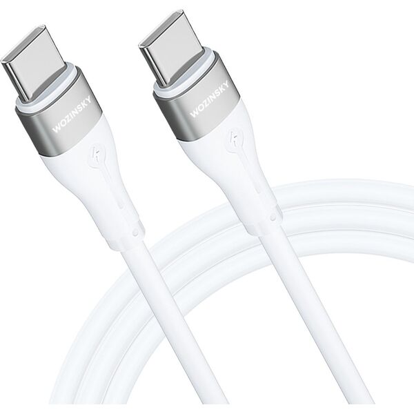 Kabel USB Wozinsky USB-C - USB-C 1 m Biały (5907769308796) 13703545 5907769308796
