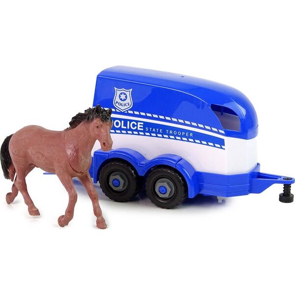 LeanToys Auto Terenowe Transporter Policja Do Rozkręcania DIY Koń 13755565 5905323211346