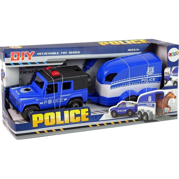 LeanToys Auto Terenowe Transporter Policja Do Rozkręcania DIY Koń 13755565 5905323211346
