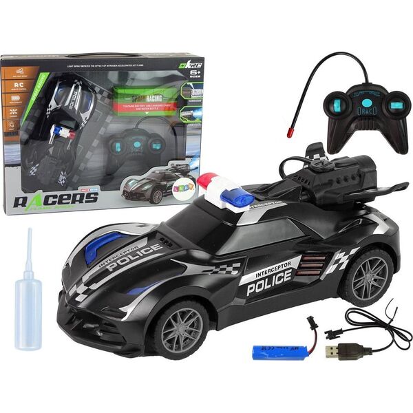 LeanToys Auto Sportowe R/C Policja Czarne Zdalnie Sterowane 13756756 5905679071878