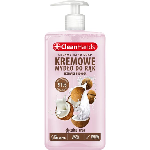 Chemia Kremowe mydło w płynie CLEAN HANDS, kokosowe, 300 ml 13757071 5901185016228