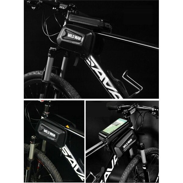 WildMan WILDMAN sakwa rowerowa na ramę na zamek  E6S 1,2L ( 4" - 7" ) czarna 13802714 5903396097034