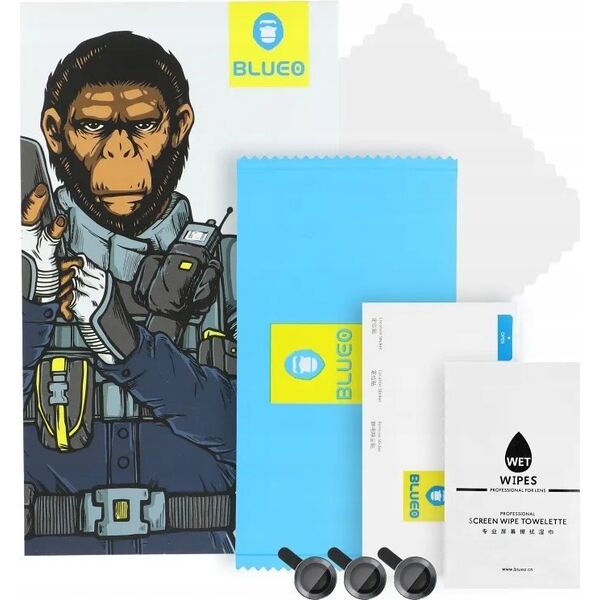 Blueo 5D Mr. Monkey Armor Camera Glass (Hot Bending) - do Samsung Galaxy S24 czarny 13802734 5903396242052
