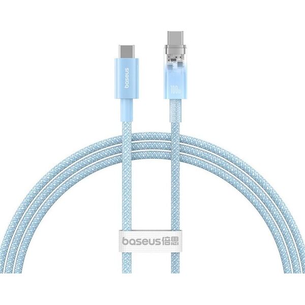 Kabel USB Baseus USB-C - USB-C 1 m Niebieski 13802847 6932172642839