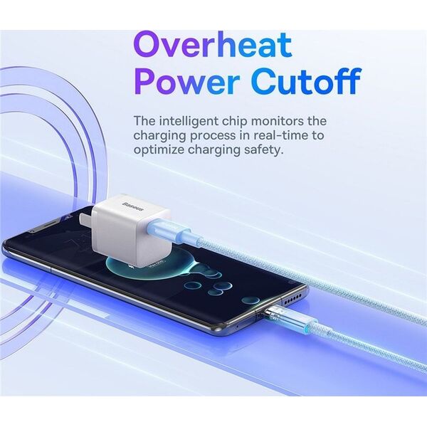 Kabel USB Baseus USB-C - USB-C 1 m Niebieski 13802847 6932172642839