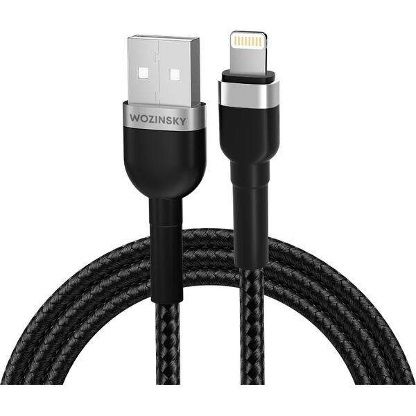 Kabel USB Wozinsky USB-A - Lightning 2 m Czarny (5907769308703) 13804524 5907769308703