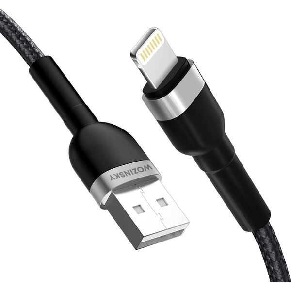 Kabel USB Wozinsky USB-A - Lightning 2 m Czarny (5907769308703) 13804524 5907769308703