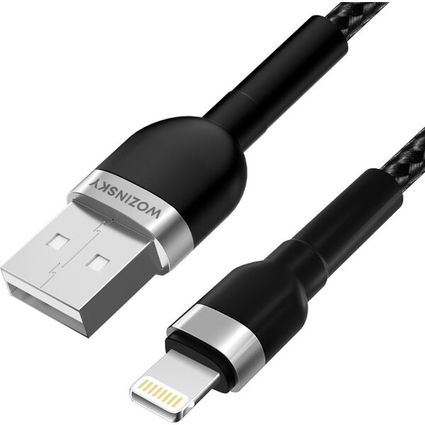Kabel USB Wozinsky USB-A - Lightning 2 m Czarny (5907769308703) 13804524 5907769308703
