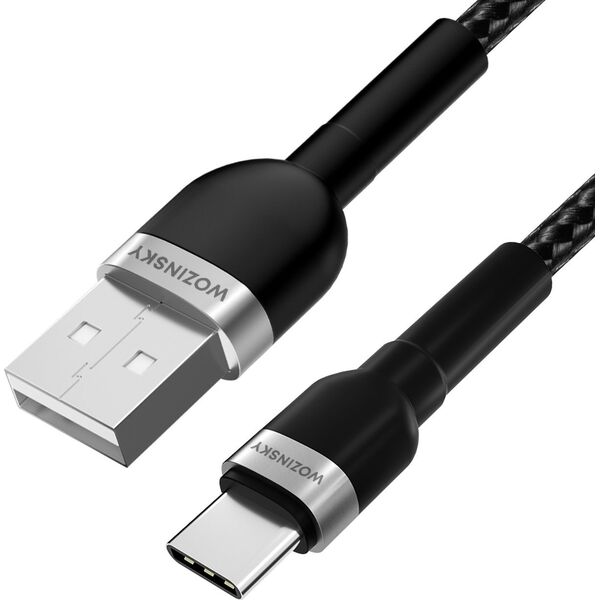 Kabel USB Wozinsky USB-A - USB-C 2 m Czarny (5907769308727) 13804525 5907769308727