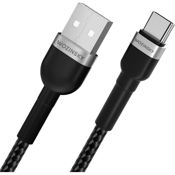 Kabel USB Wozinsky USB-A - USB-C 2 m Czarny (5907769308727) 13804525 5907769308727