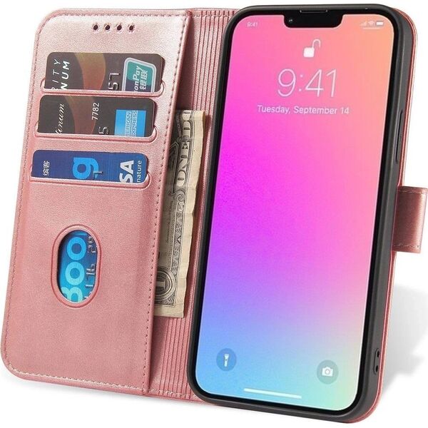 Hurtel Etui Magnet Case do Samsung S24 z klapką i portfelem - różowe 13804722 9145576284759