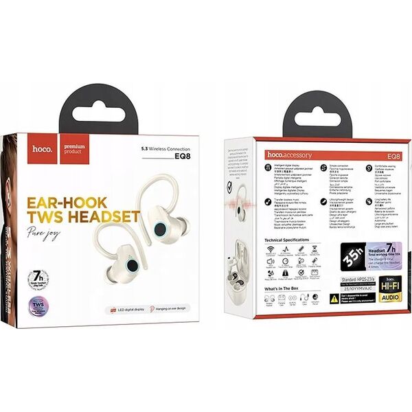 Słuchawki Hoco HOCO słuchawki bezprzewodowe bluetooth TWS EQ8 białe 13809173 6942007615587