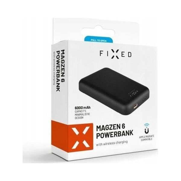 Powerbank Fixed FIXED MagZen - powerbank z MagSafe 1X USB-C PD 20W 6000 mAh czarny - Gwarancja bezpieczeństwa. Proste raty. Bezpłatna wysyłka od 170 zł. 13810076 8591680151707
