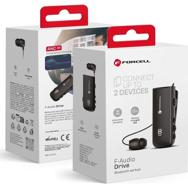 Słuchawki ForCell FORCELL F-AUDIO słuchawka bezprzewodowa / bluetooth Drive EarBud 13810754 5903396265891