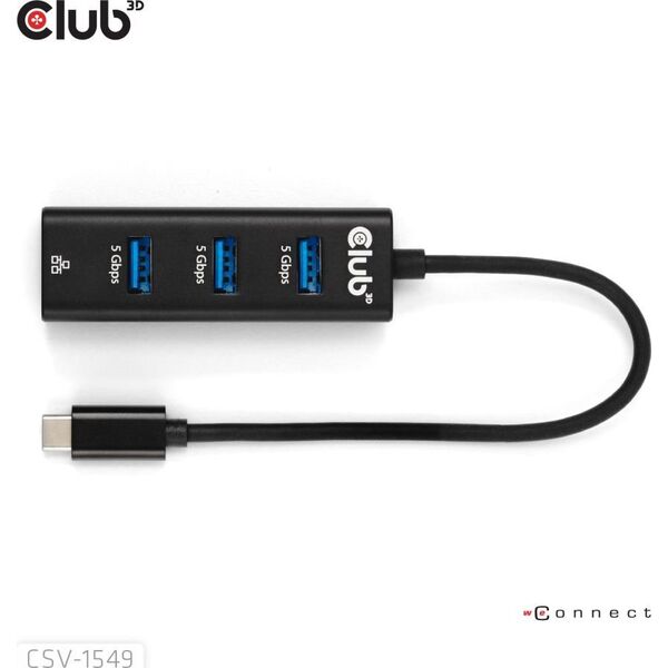 HUB USB Club 3D Club3D USB-Hub USB Typ-C 3.2 > 3x USB Typ A       1Gbps retail 13812459 8719214473167