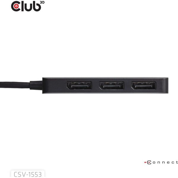 Club 3D Club3D MST-Hub USB 3.2 Typ C > 3x DP       4K60Hz      St/Bu retail 13812462 8719214473174