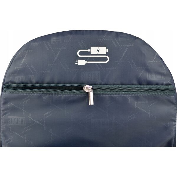 St. Majewski PLECAK 31X41X16 3ZAM 4KIESZ STRIGHT BLUE VINTAGE 13812941 5903235674792