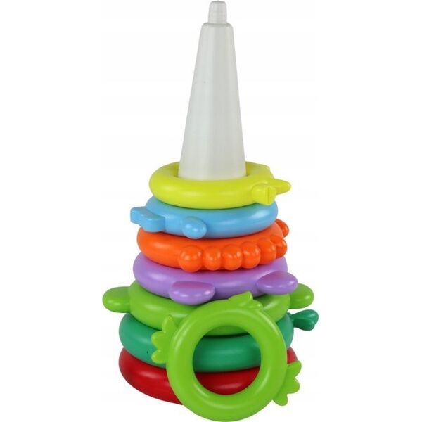 LeanToys Piramidka Jednorożec Układanka 13 Kółek Kolorowa 43cm x 18cm x 18cm 13813888 5905991003922