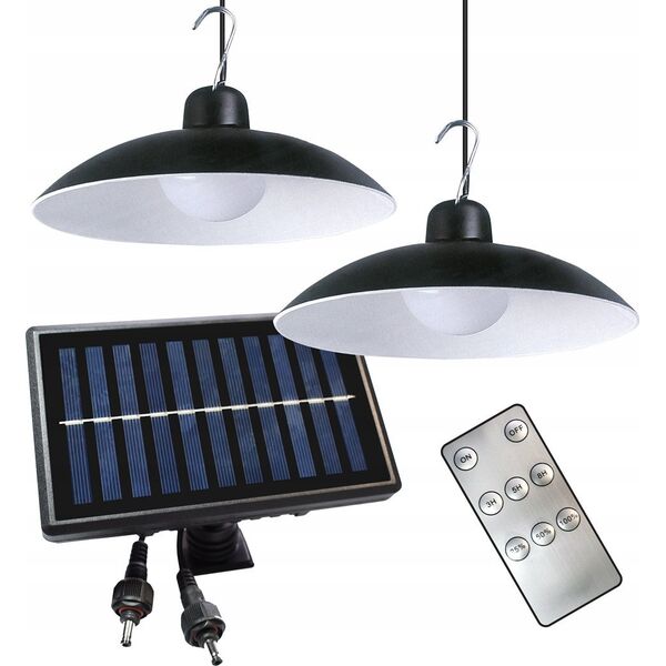 Lampa wisząca Eko-Light Milagro lampa wisząca solarna Saturn EKO9150 6W LED 80lm 4000K IP45 czarna 13815993 5902693791508