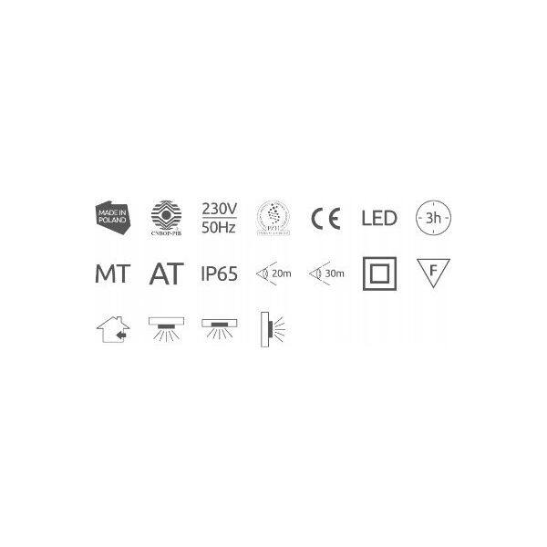Intelight Oprawa awaryjna LED Intelight Orion MT INLEWA 91895/41628 10xLED 4W 104lm 3h SA/A IP65 13816008 5904035714381