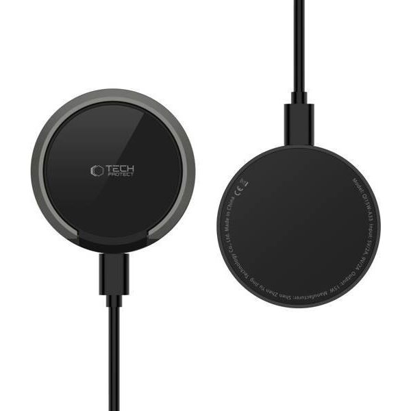 Ładowarka Tech-Protect TECH-PROTECT QI15W-A33 MAGNETIC MAGSAFE WIRELESS CHARGER BLACK 13816192 5906302308347