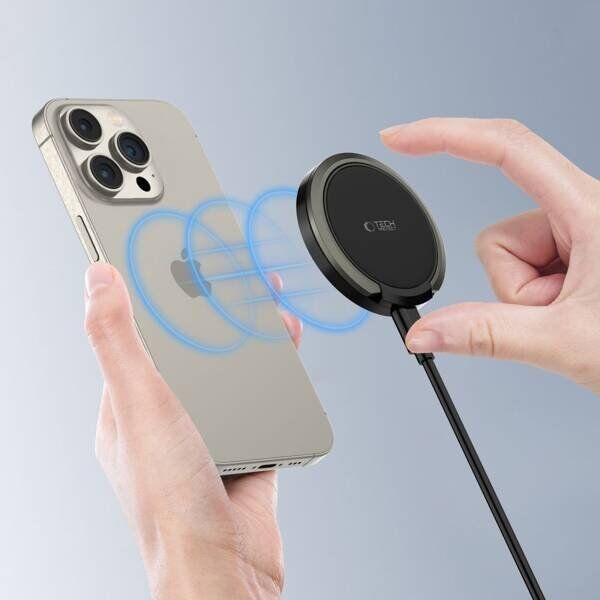 Ładowarka Tech-Protect TECH-PROTECT QI15W-A33 MAGNETIC MAGSAFE WIRELESS CHARGER BLACK 13816192 5906302308347