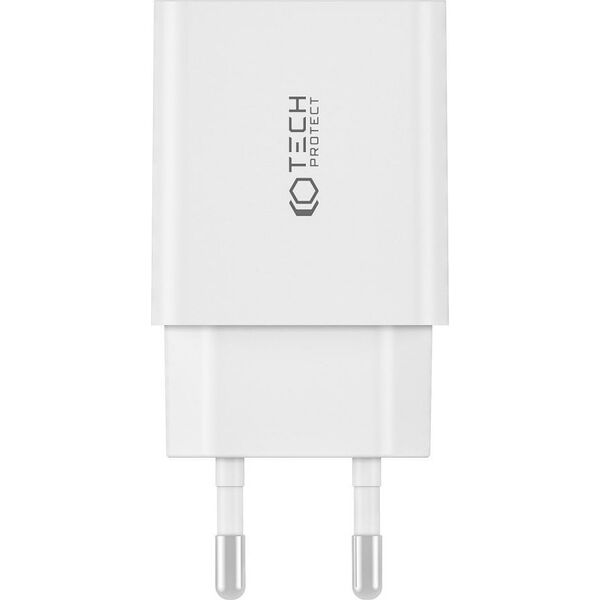 Ładowarka Tech-Protect TECH-PROTECT C35W 2-PORT NETWORK CHARGER PD35W + LIGHTNING CABLE WHITE 13816322 9319456605587