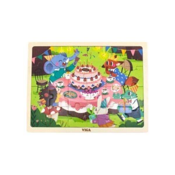 Viga Viga 44644 Puzzle na podkładce 24 elementy - urodziny 13828272 6971608446443
