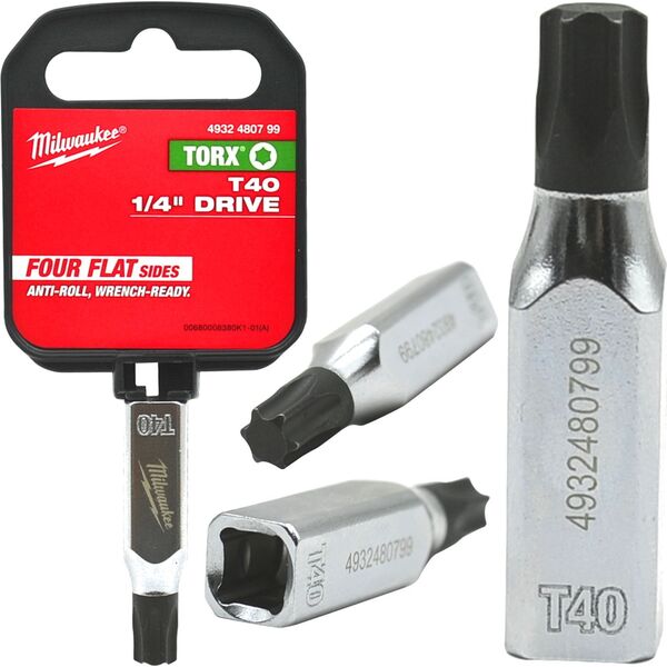 Hikoki MILWAUKEE 1/4 SOCKET WITH TORX T40 13831236 4058546410841