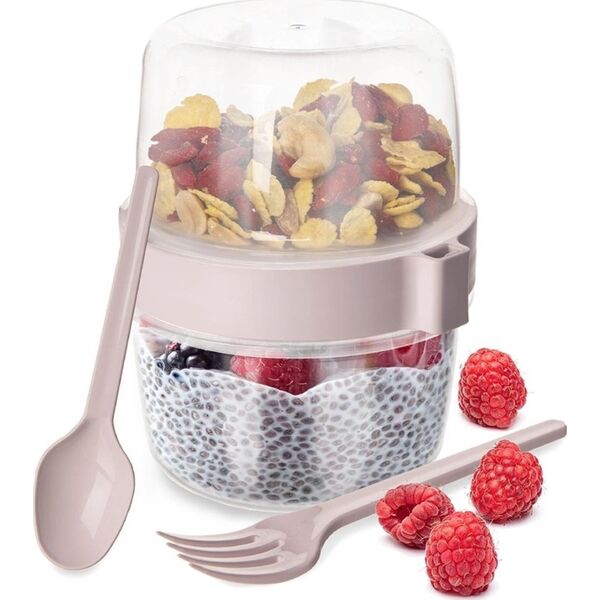Orion Pojemnik kubek na jogurt z łyżeczką lunchbox 370 ml 13840212 8680398794525