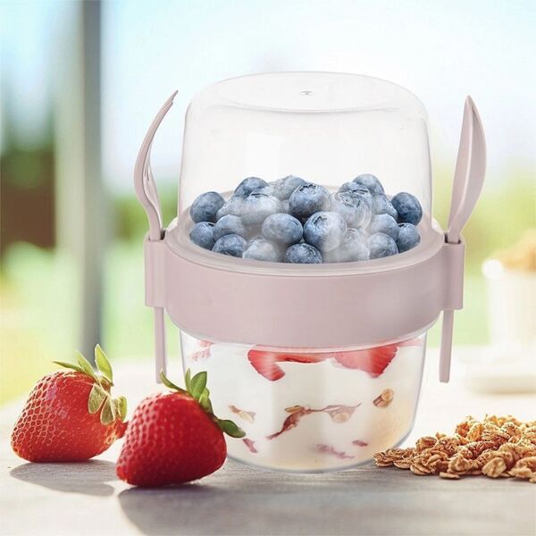 Orion Pojemnik kubek na jogurt z łyżeczką lunchbox 370 ml 13840212 8680398794525