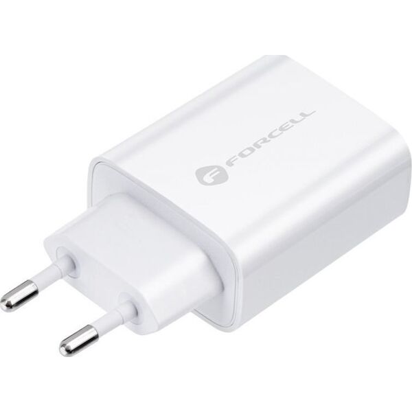 Ładowarka ForCell FORCELL F-ENERGY TFK-TC-25WPD ładowarka sieciowa Typ C + kabel Typ C do Typ C PD Q.C 3A 25W biała 13843551 5903396108099