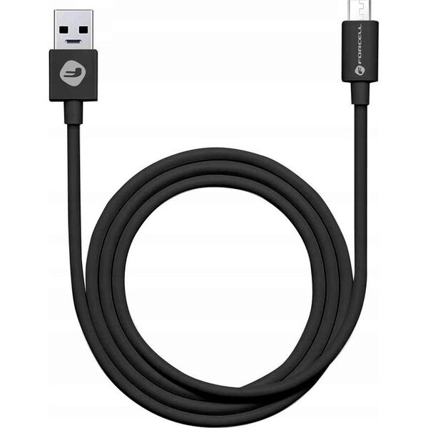 Kabel USB ForCell USB-A - microUSB 1 m Czarny 13843599 5903396152276