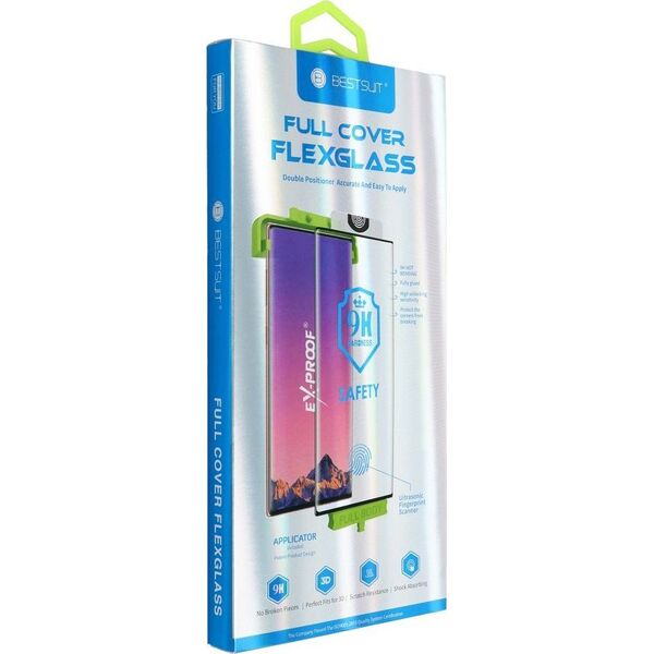 Bestsuit Szkło hybrydowe Bestsuit Flexible 5D Full Glue do Samsung Galaxy S23 Ultra czarny (Hot Bending) - działający czytnik 13843940 5903396191299