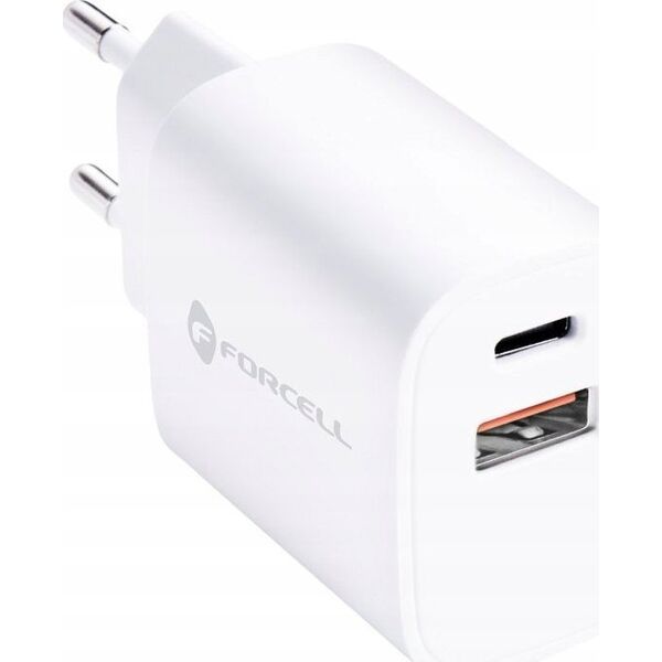 Ładowarka ForCell FORCELL F-ENERGY TFK-TC-30WPD ładowarka sieciowa Typ C + USB A PD QC4.0 3A 30W biała 13844053 5903396198052